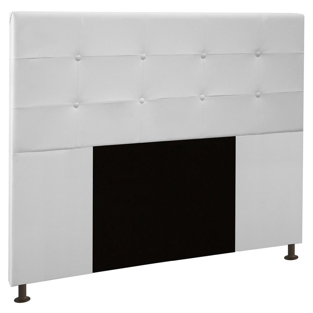 Cabeceira Cama Box Casal Queen 160cm Safira Sintético I02 Branco - Mpozenato