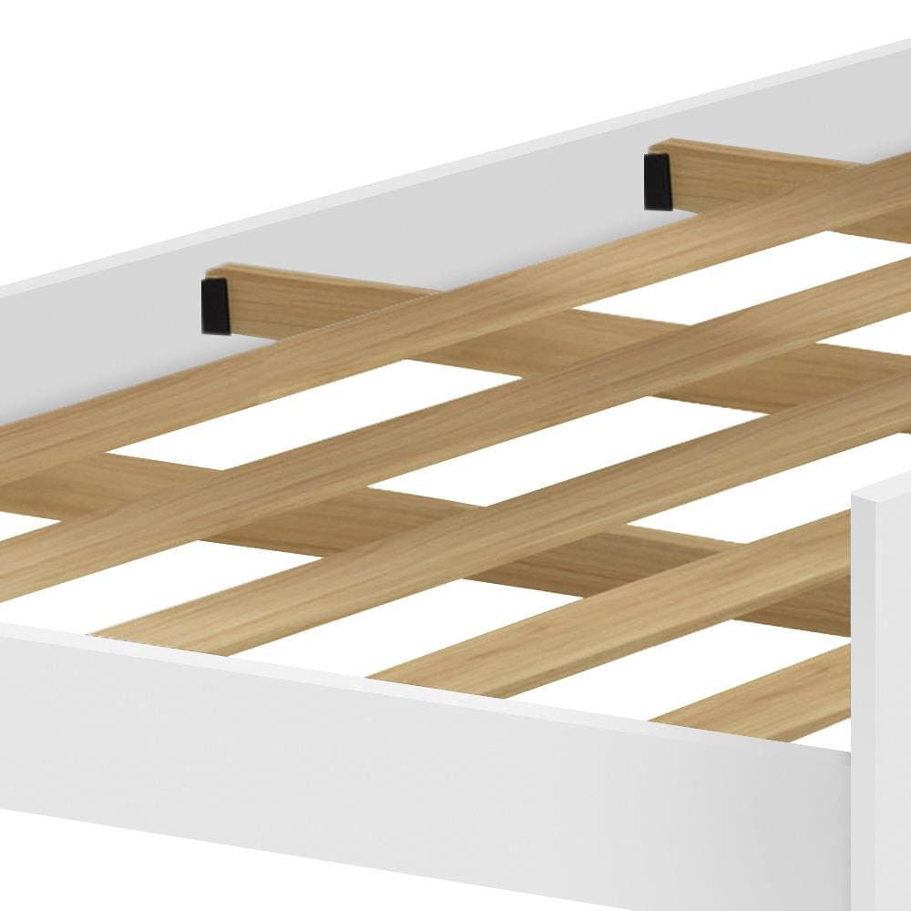 Cama Auxiliar Solteiro Barreto Rubi - 18,5x91x189cm - Branco Branco