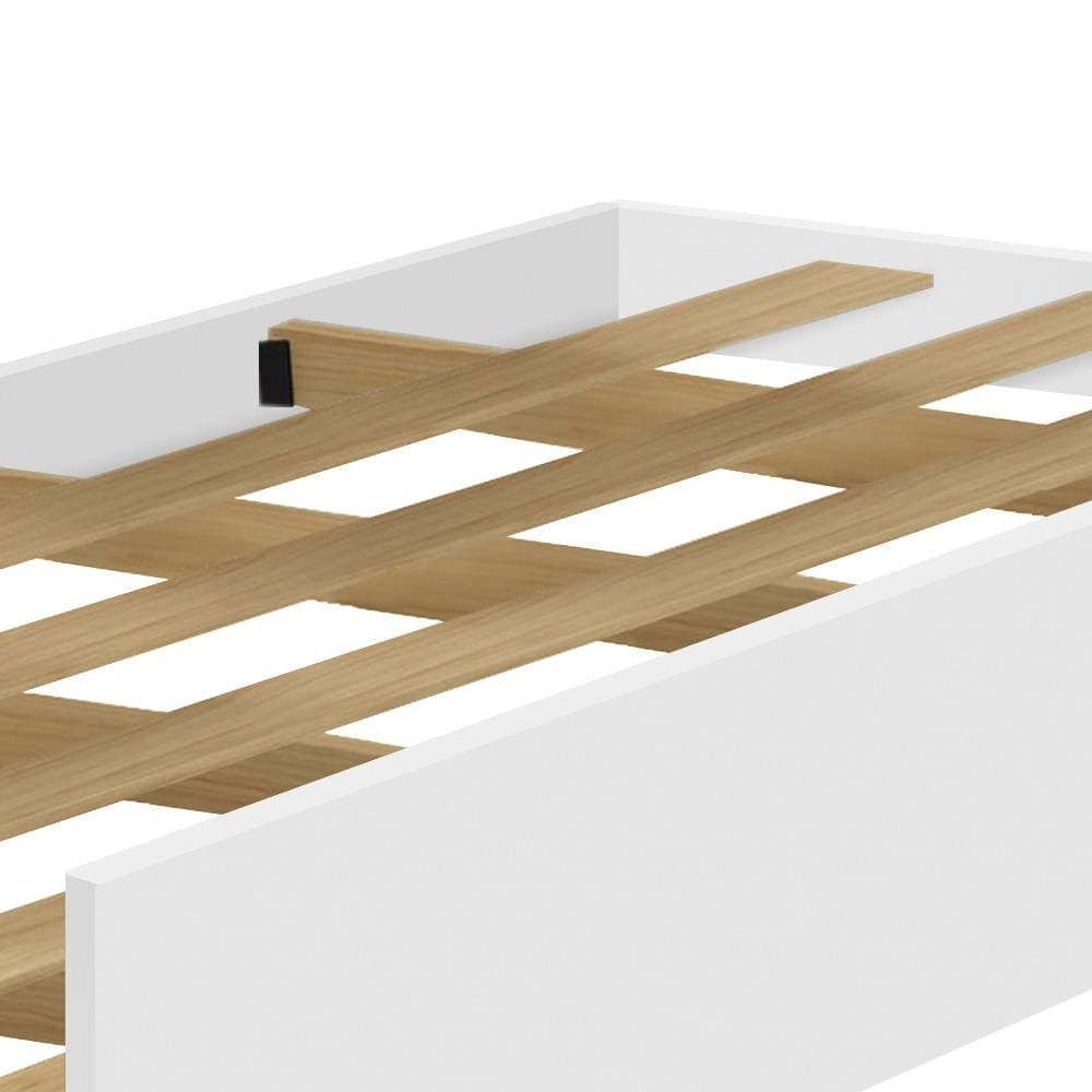 Cama Auxiliar Solteiro Barreto Rubi - 18,5x91x189cm - Branco Branco