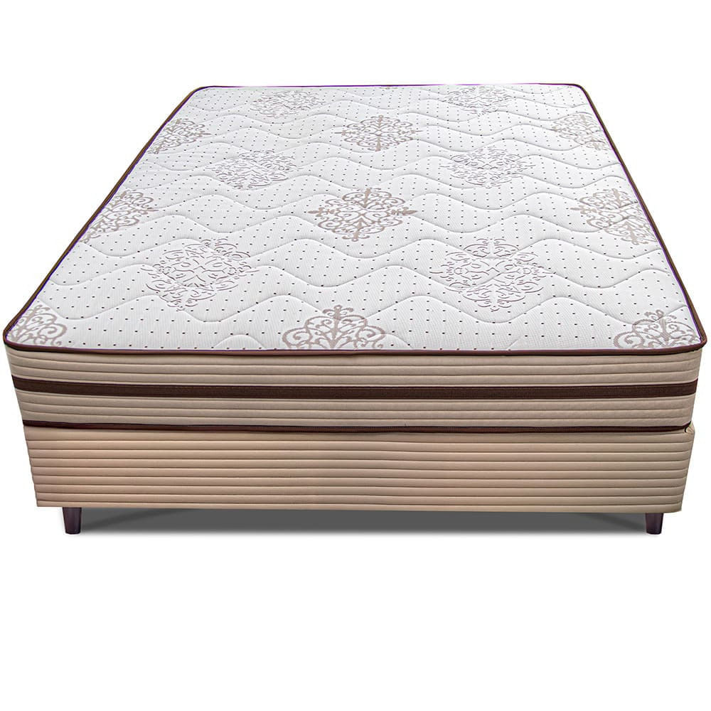 Cama Box Casal Cama InBox Livity com Molas Ensacadas e Espuma D26 24x138x188cm Bege Bege