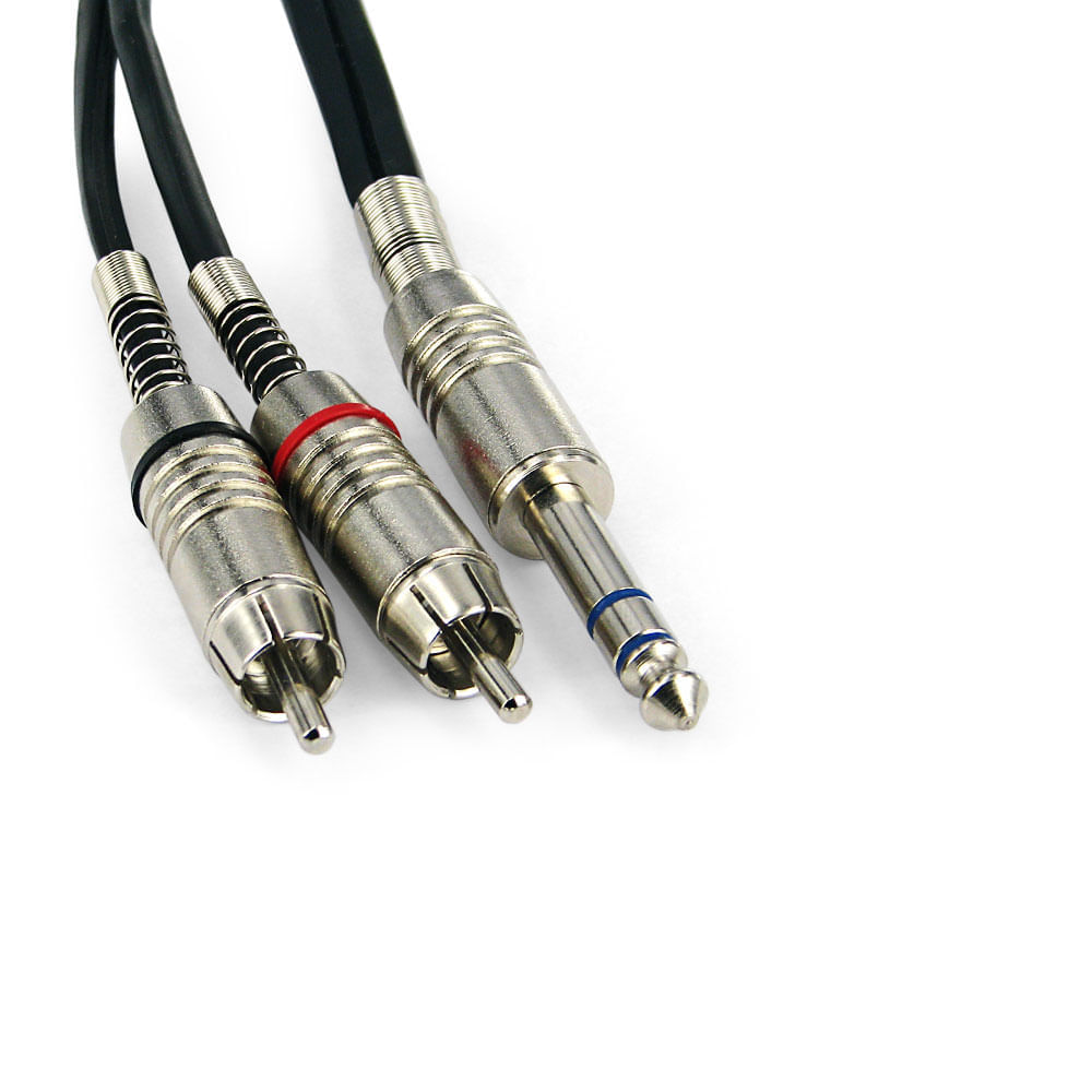 Cabo P10 Estereo Para 2 RCA Macho Santo Angelo - 45 Metros