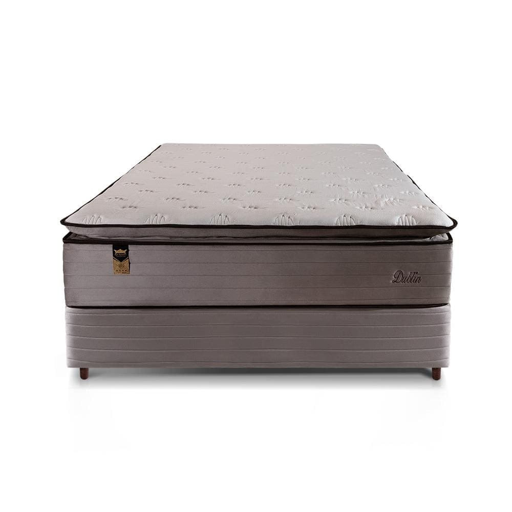 Cama Box Casal Hellen Dublin com Molas Ensacadas e Espuma D26 66x138x188cm Bege
