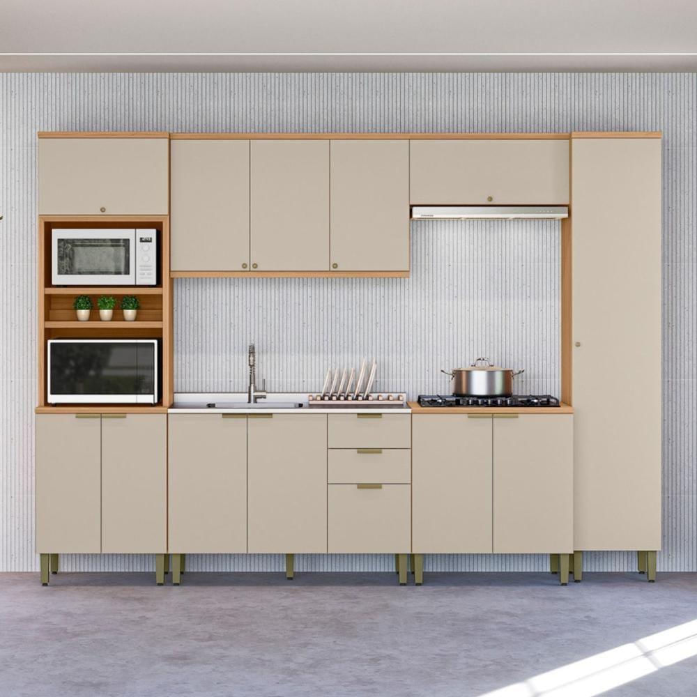 Conjunto Cozinha Compacta Melbourn Jequitiba Off White