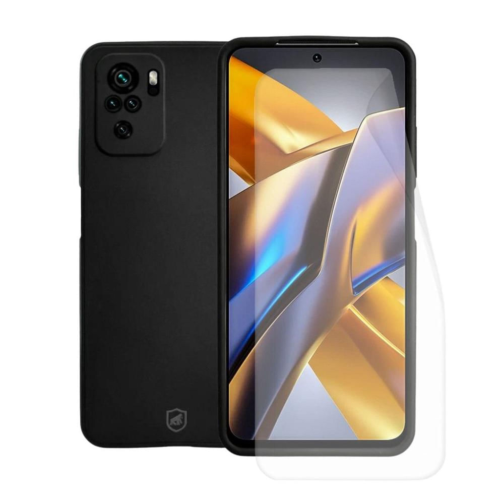 Kit Capa Silicon Veloz e Película Hydrogel HD para Xiaomi Poco M5S - Gshield