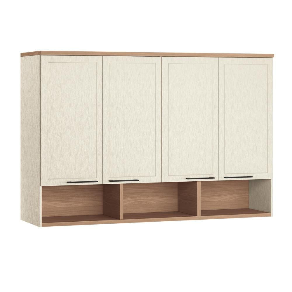Guarda-roupa Modulado 166 Toledo 11 Portas e 12 Gavetas Casal com Closet 7 peças 195 cm largura Areia com Wood