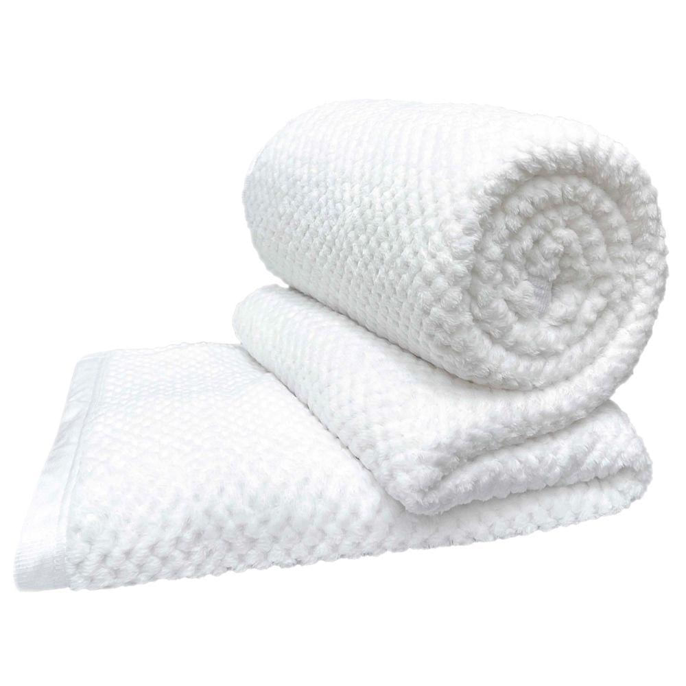 Cobertor Casa Scarpa Poppy Queen Manta Ultrasoft Alto Relevo Super Macia - Branco