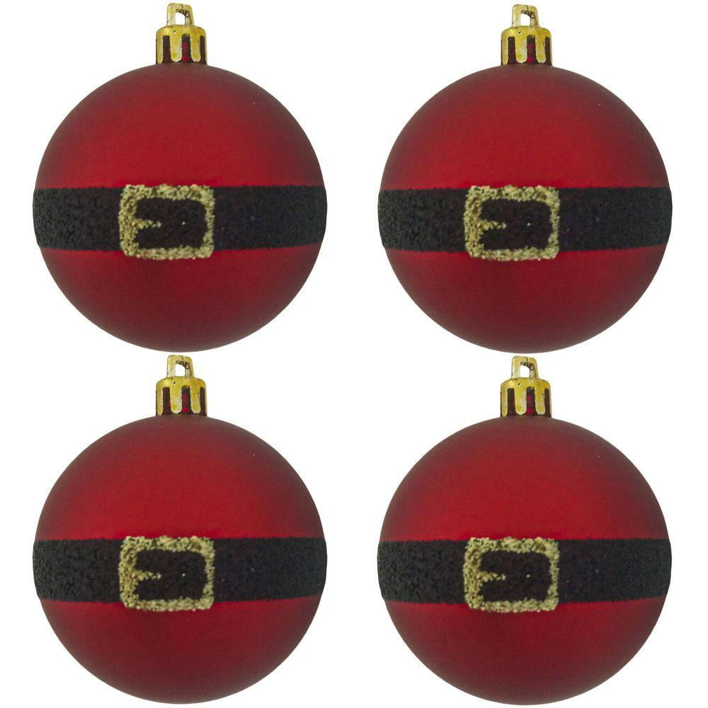 Bola De Natal Vermelha Papai Noel 6cm - 9 Unidades