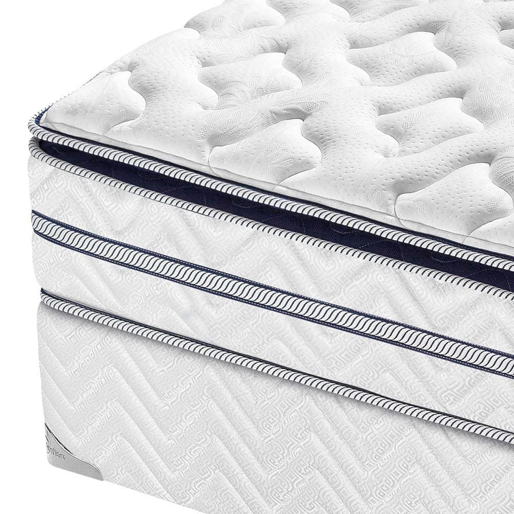 Cama Box Solteiro AmericanFlex Topázio Gel com Pillow Top e Molas Ensacadas 30x88x188 cm Branco