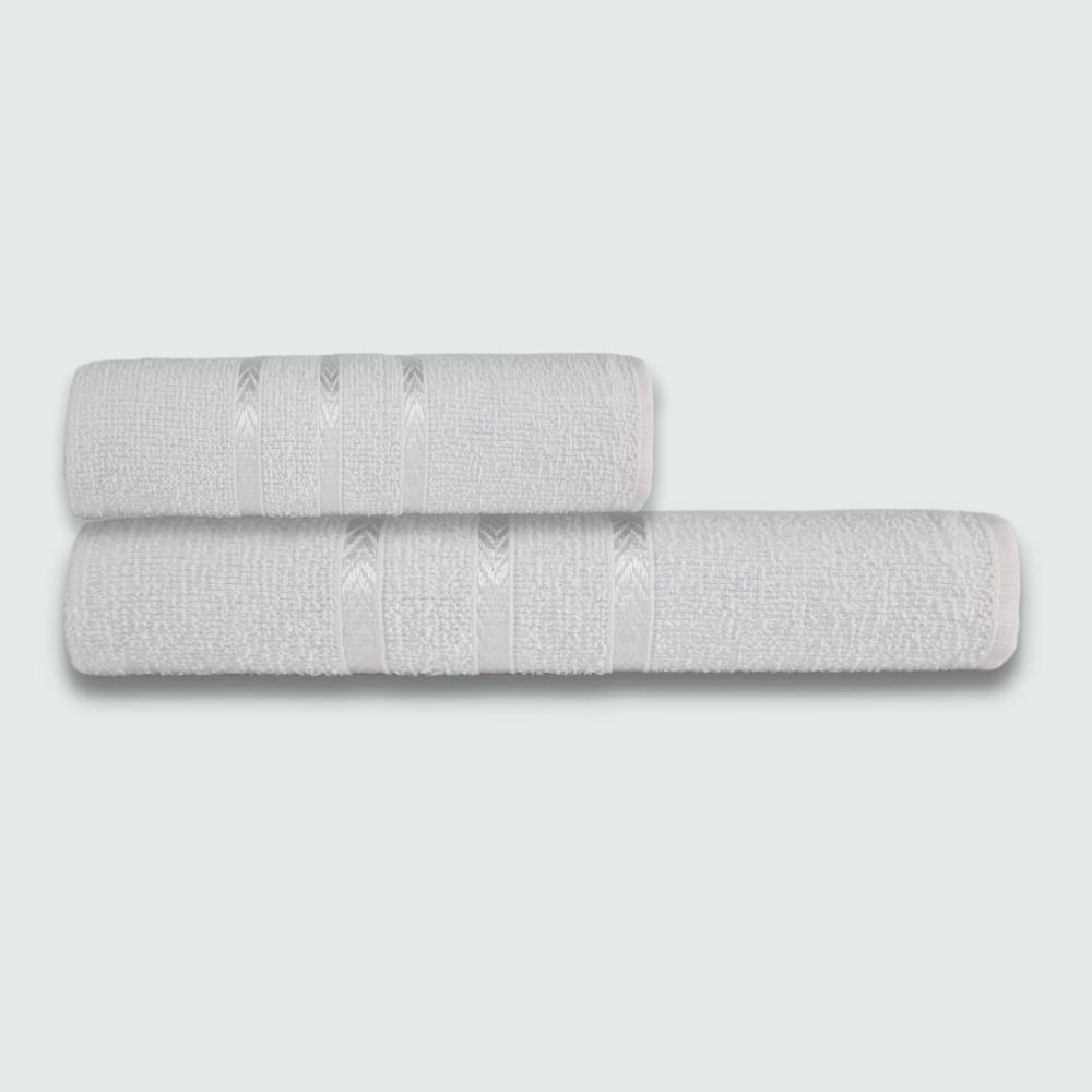 Jogo de Banho 2 Peças Coleção Verona Luxo Beka 100% Algodão Branco
