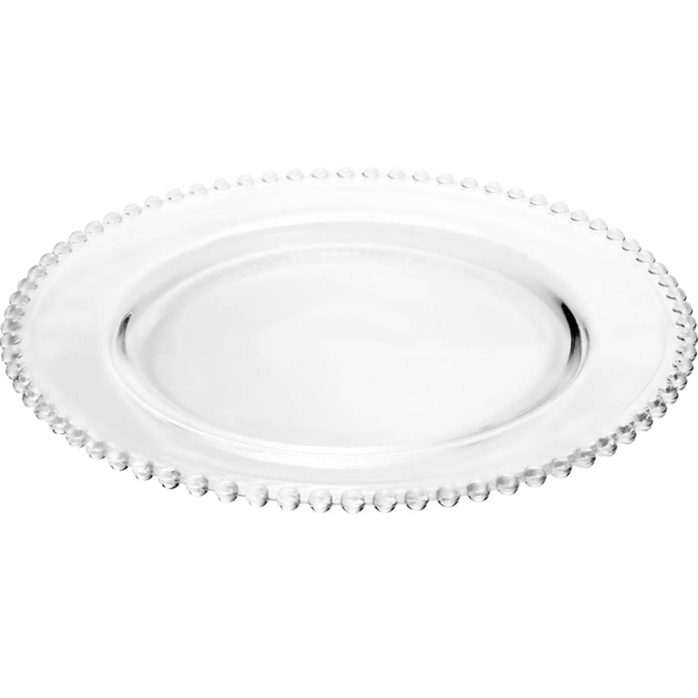 Sousplat Wolff De Cristal Pearl Redondo para Mesa Posta 32cm Incolor Avulso