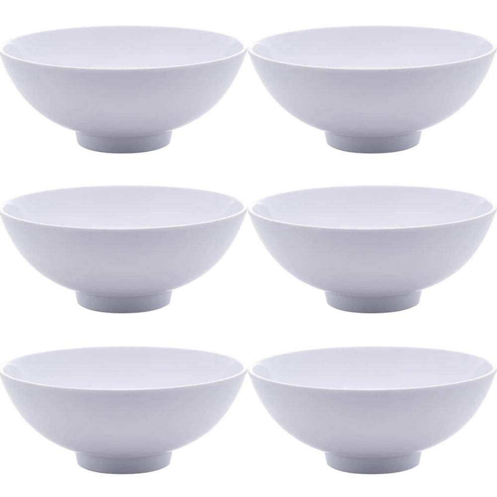 Conjunto 6 Bowls de Melamina Brancos 400ml Cumbuquinhas Tigelas Lyor Sobremesa Frutas