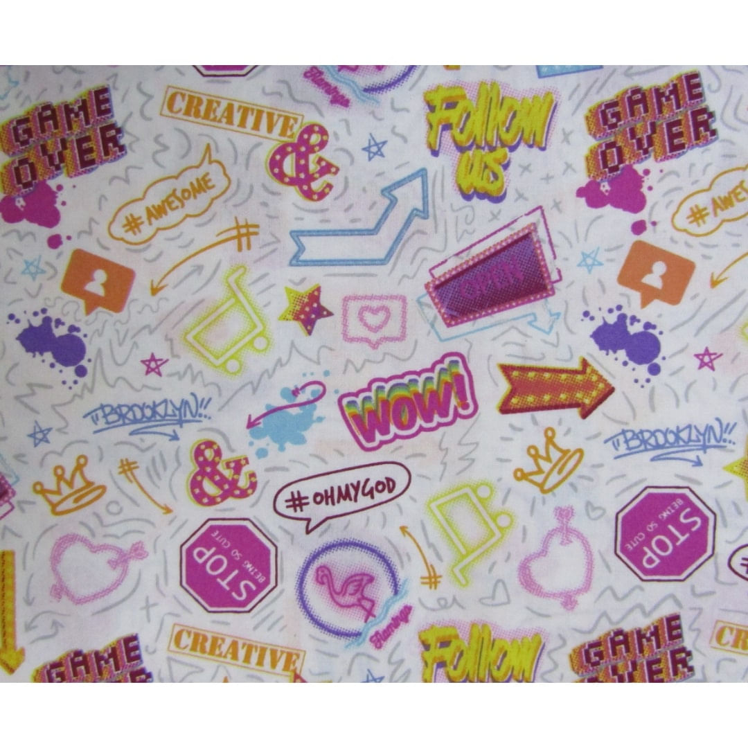 TECIDO PATCHWORK AM-2594 ESTAMPADO GAMER 5542 DOHLER 50X150 CM