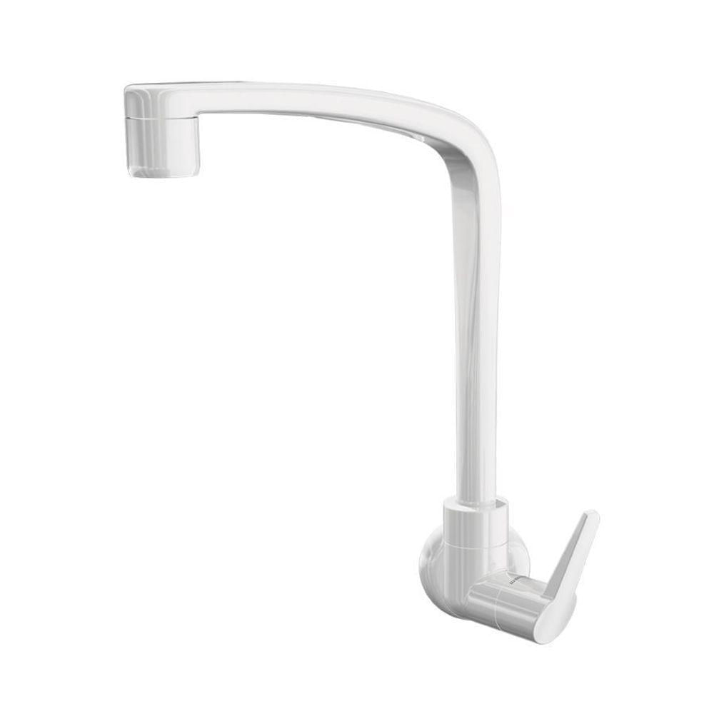 Torneira Para Cozinha De Parede Bica Móvel Flatt Branco 1168 F71