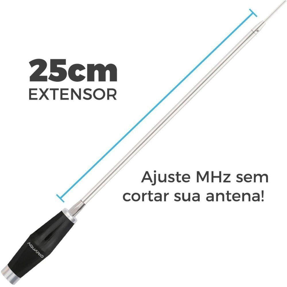 Antena Mini Marinox Rádio Px 10 E 11 Mt Prolongador 25cm
