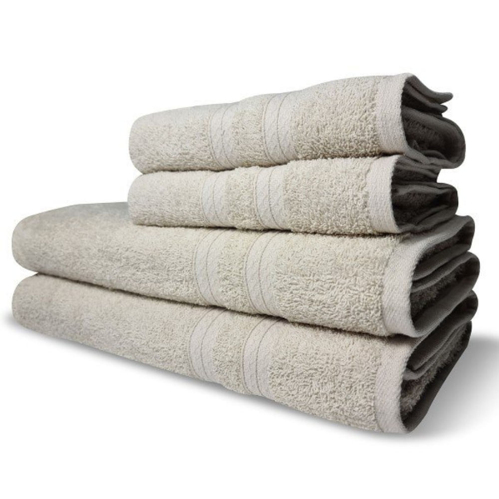 Jogo de Toalhas Itália Soft 4 Pçs - 2 Banho e 2 Rosto 430g/m² 100% Algodão Bege