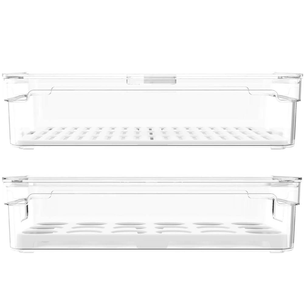 Organizadores De Geladeira Porta Ovos 18 Un Porta Legumes Frutas Verduras Clear Fresh OU