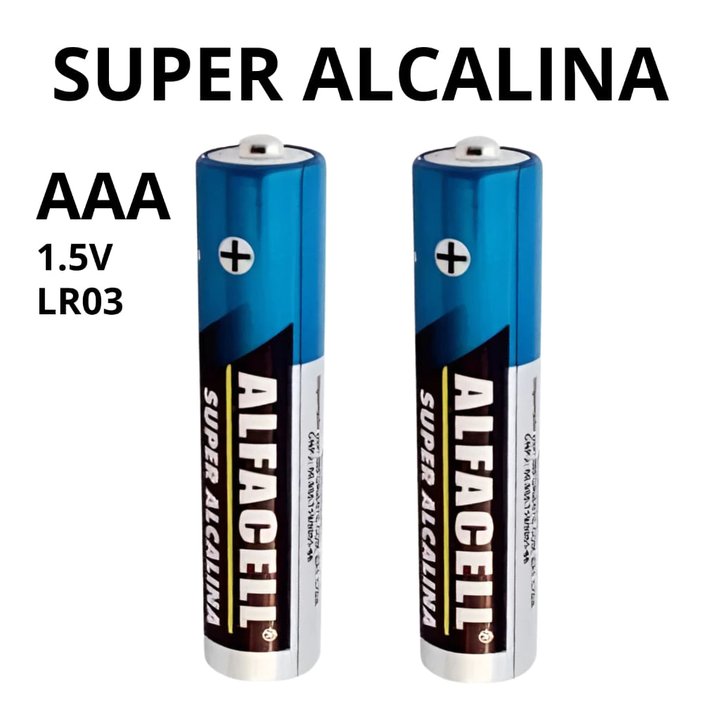 PILHA ALCALINA AAA / LR03 / 1.5 V / ALFACELL - 2 PILHAS