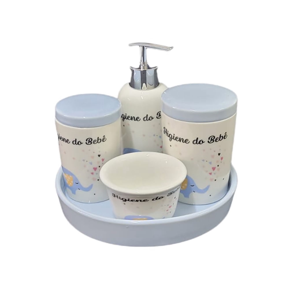 Kit Higiêne Bebê Organizador Banheiro Bandeja Infantil 3493AZ