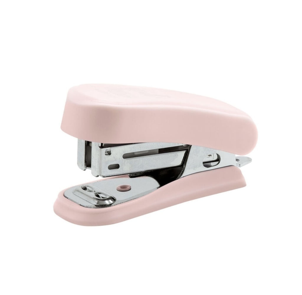 MINI GRAMPEADOR + 1 CAIXA DE GRAMPO - COR ROSA