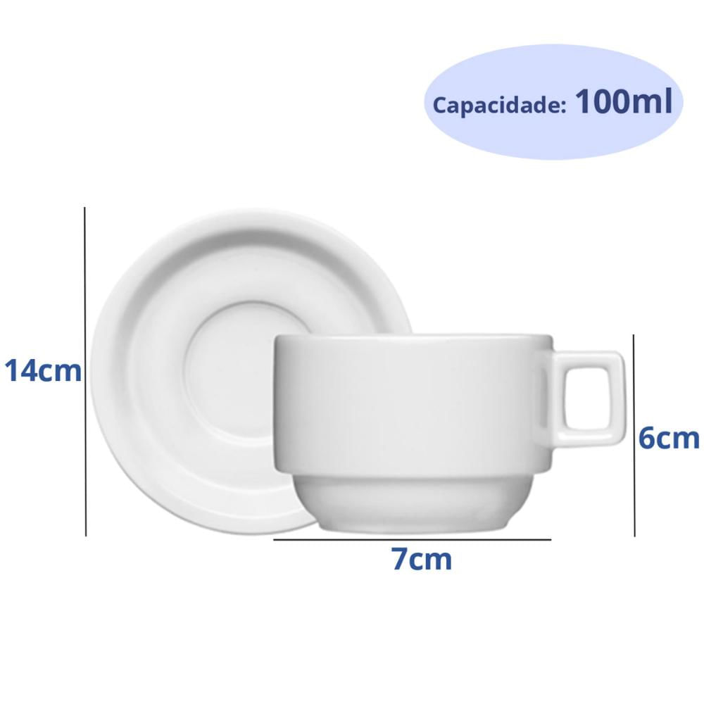 Encontraproduto.com.br - Xícara de Chá com Pires 100ml Bar Hotel Germer em Porcelana