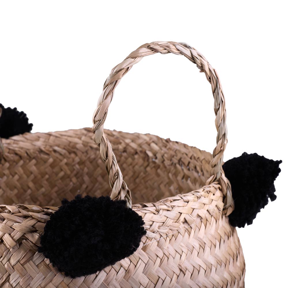 Cesto Decorativo Redondo com Alça Cazza Coconut 44x32cm