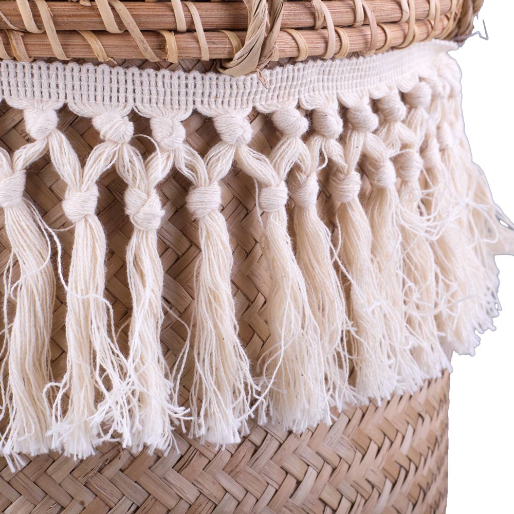 Cesto Decorativo Redondo com Alça Cazza Maré 47x34cm