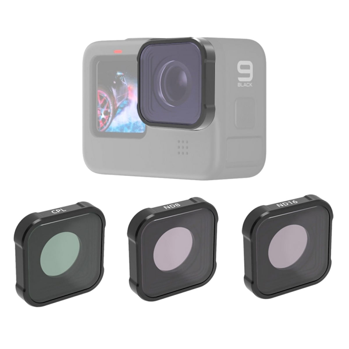 Kit Filtros CPL+ND8/16 June Star para GoPro 12/11/10 e 9 Black
