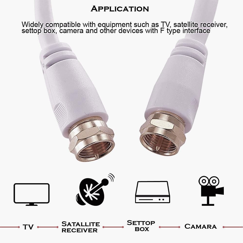 Cabo Coaxial Rg6 2 Metros 75ohm Com Conectores