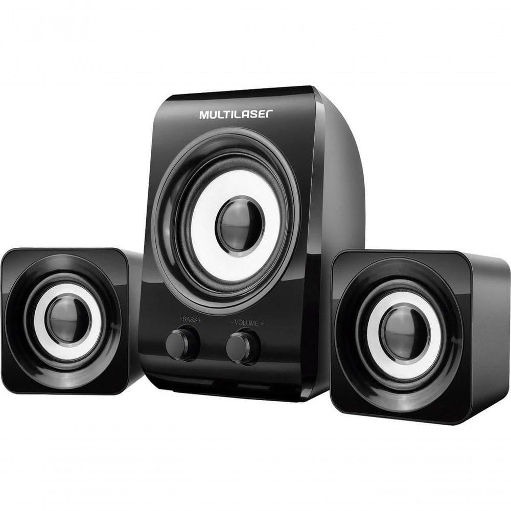 Caixa De Som Multimídia 2.1 8w+3w Rms Preto Sp172