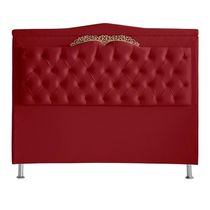 Cabeceira De Cama Box Barcelona Casal 140 Cm Capitonê Retro Botão Encapados Suede Vermelho Do Lar Móveis