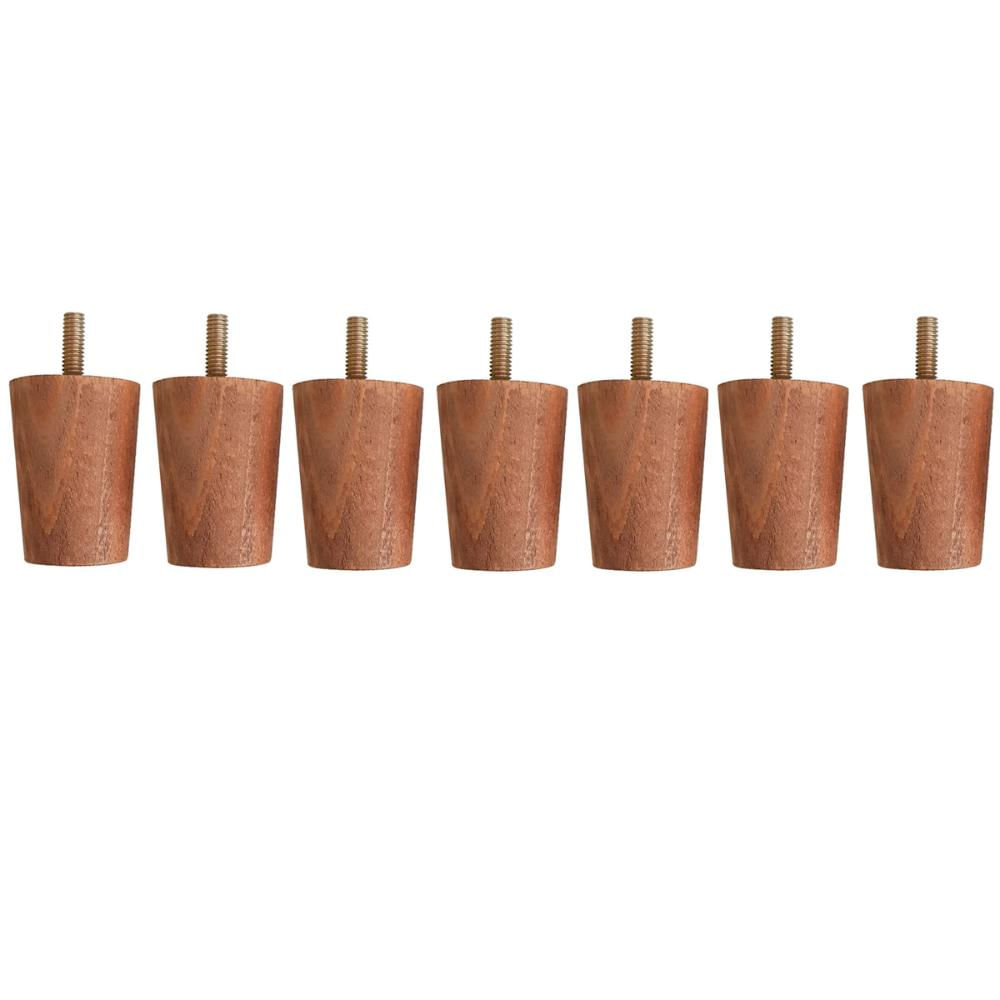 Kit 7 Pés Para Cama Box Solteiro Mel Cama Baú Casal 6cm