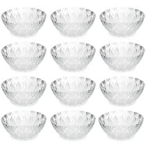 Jogo 12 Potes para Sobremesa Bowls Tigelas de Vidro 350ml King Lyor Transparente