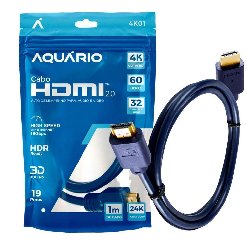 Cabo Hdmi Aquario 4k01 4k Macho X Macho 2.0 1m