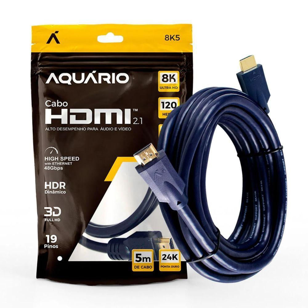 Cabo Hdmi Aquario 8k5 8k Macho X Macho 2.1 5m