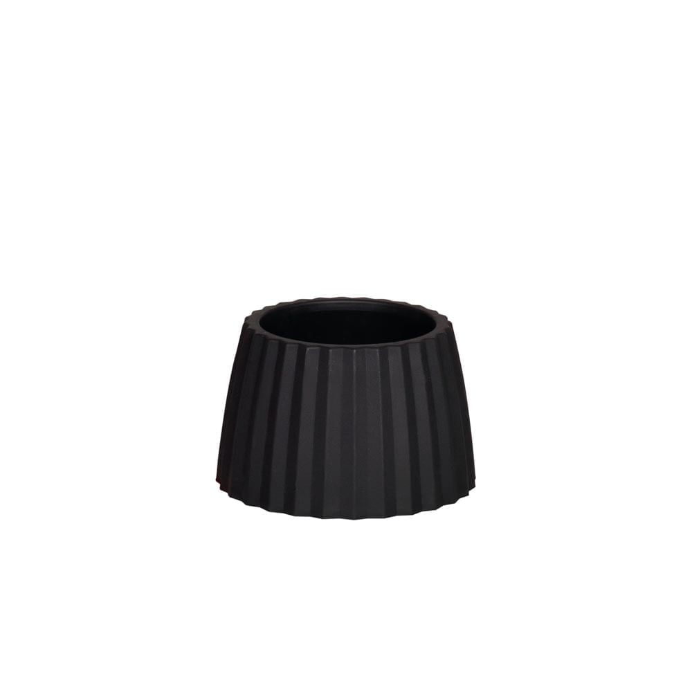 Vaso Cachepot Wave 15cm Preto