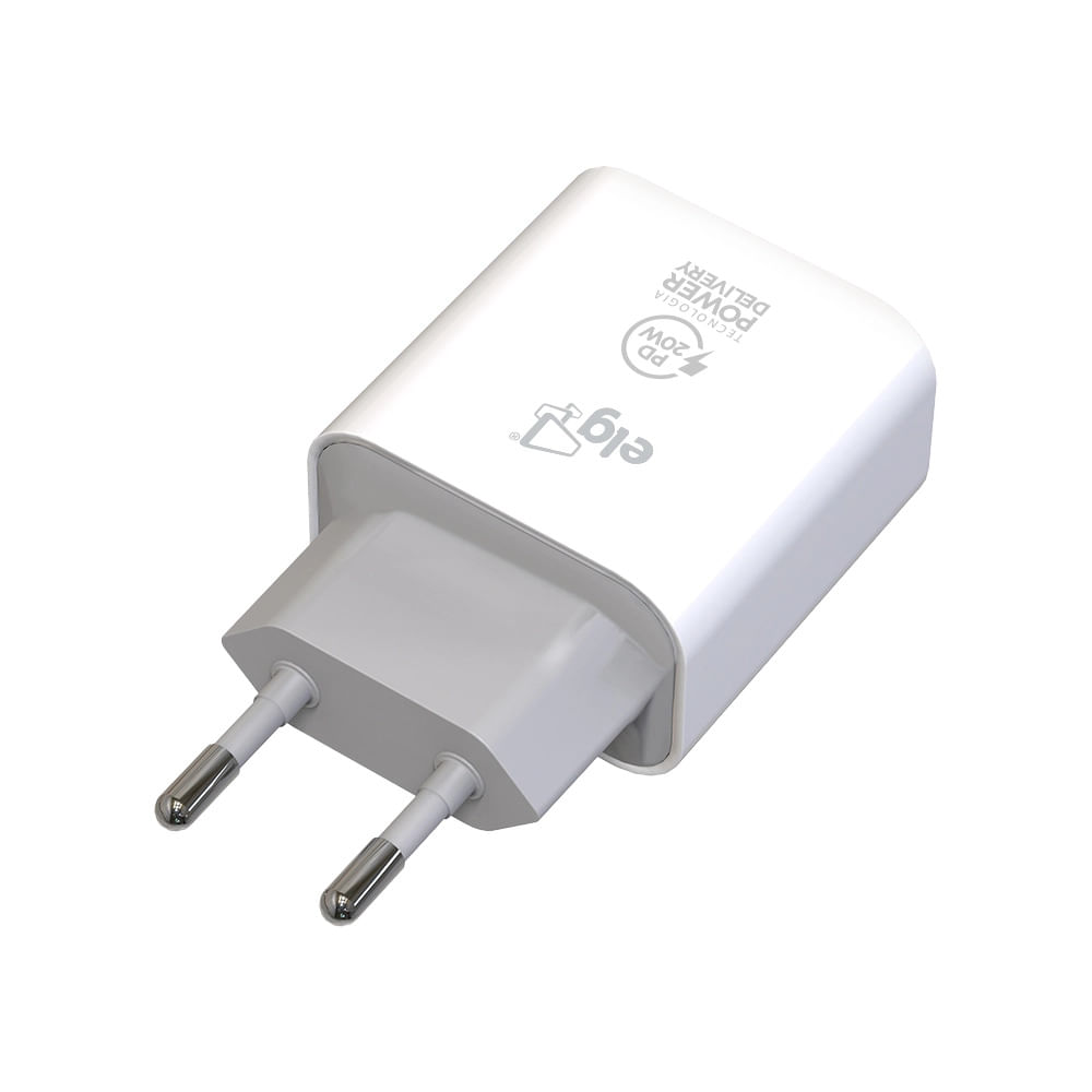 Carregador de Parede ELG WCPD Universal Saída USB Tipo-C Branco