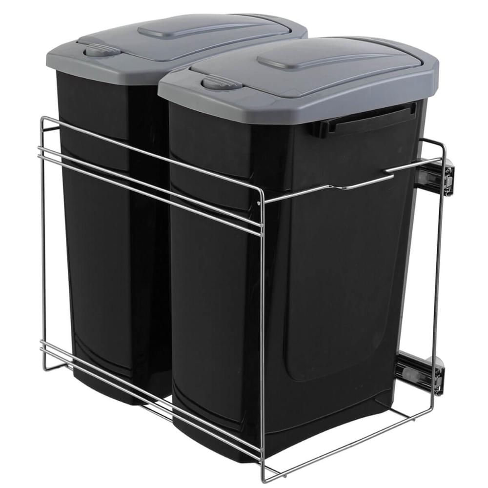 Lixeira Dupla de Cozinha 15L Masutti Copat com Corrediça e Acabamento Inox 304L