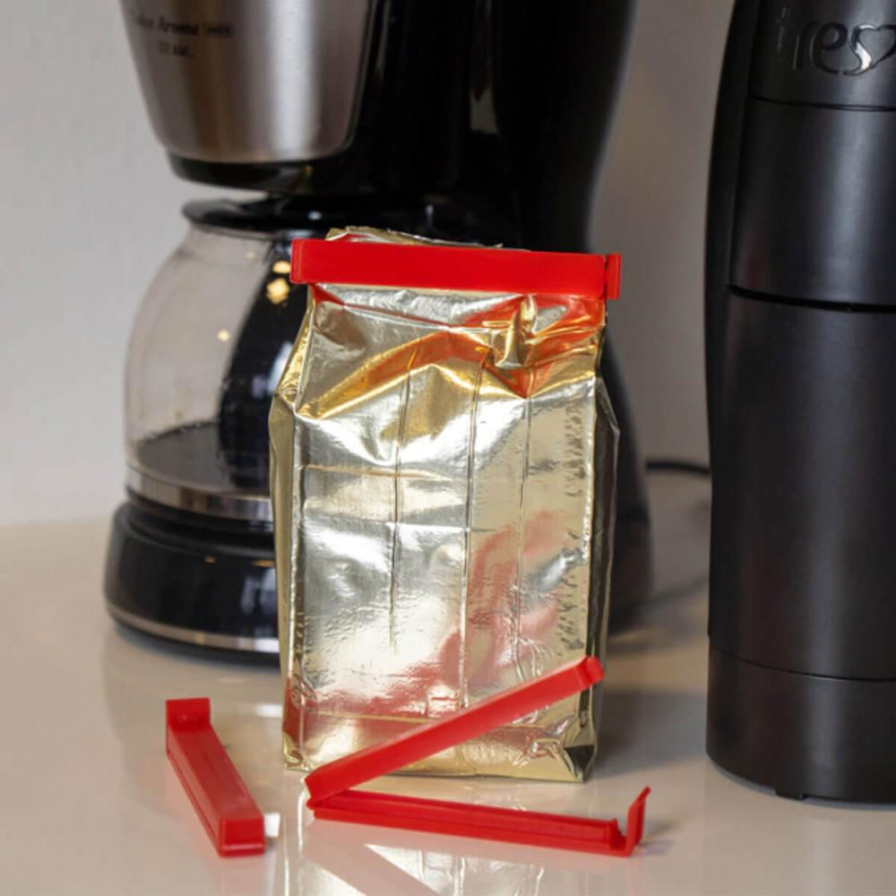 Conjunto com 9 Clipes Plásticos P M G Prendedores para Alimentos Ordene Coloridos