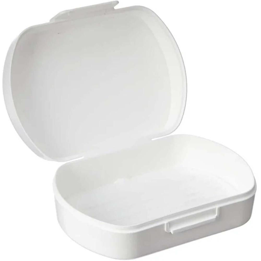 Encontraproduto.com.br - 4 Porta Sabonetes Branco Portáteis Saboneteira Viagens Bolsa Mochila Academia Crippa