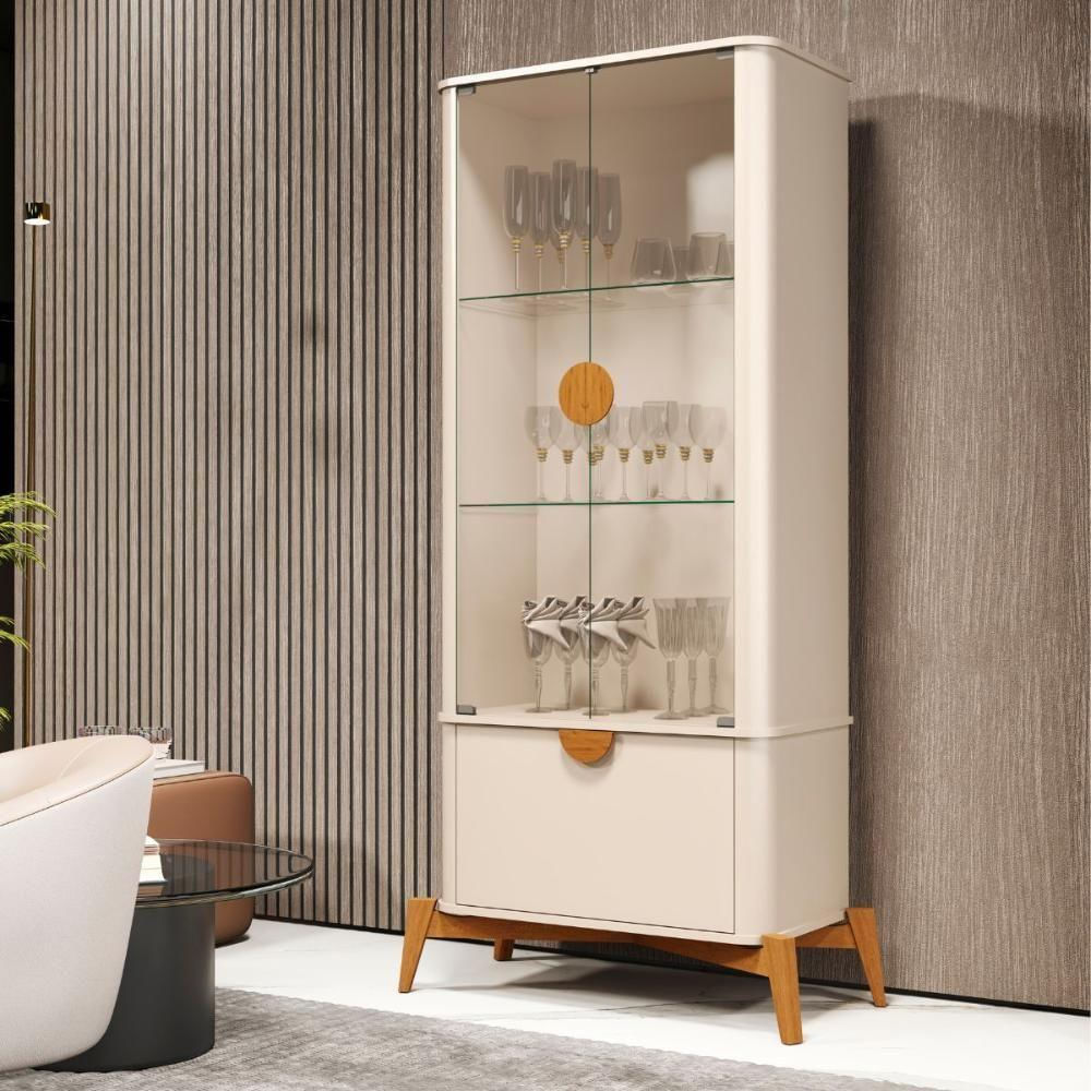 Conjunto Cristaleira E Buffet Alamo Off White