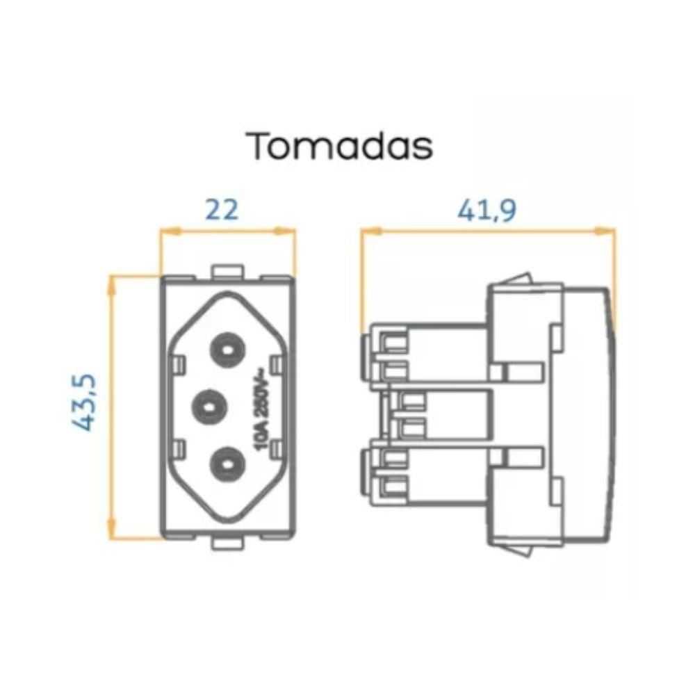 Linha Sleek Tomada Padrão Brasileiro Verm. 2P+T 20A 250V