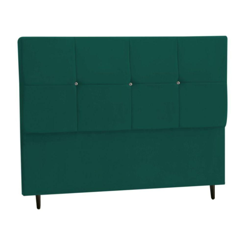 Cabeceira Estofada Box Casal King Size Encosto Para Cama Civic 195x126 Cm Azul Tiffany
