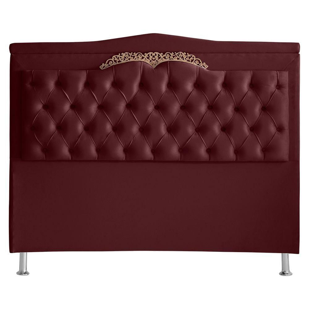 Cabeceira De Cama Box Madri Casal King 195 Cm Suede Bordo Vinho Do Lar Móveis E Decoração