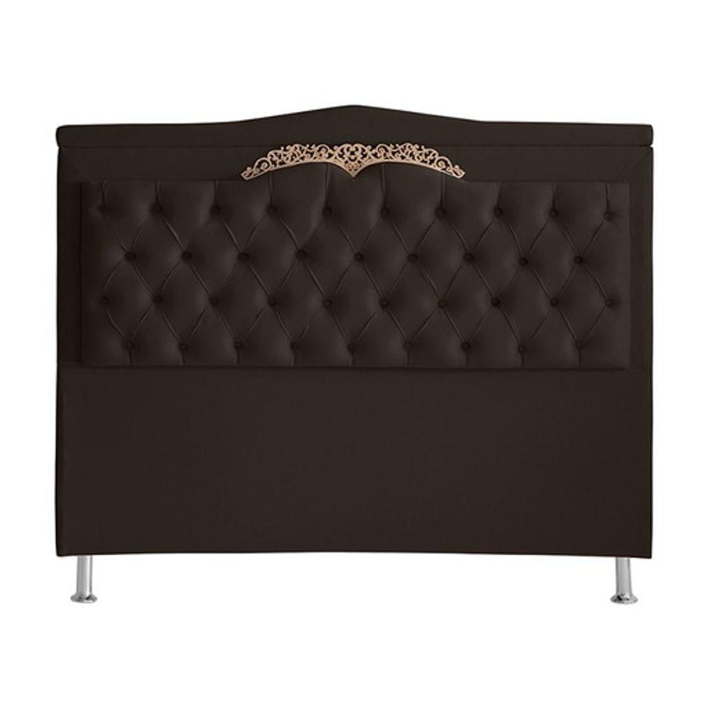 Cabeceira De Cama Box Madri Casal 140 Cm Suede Marrom Do Lar Móveis E Decoração