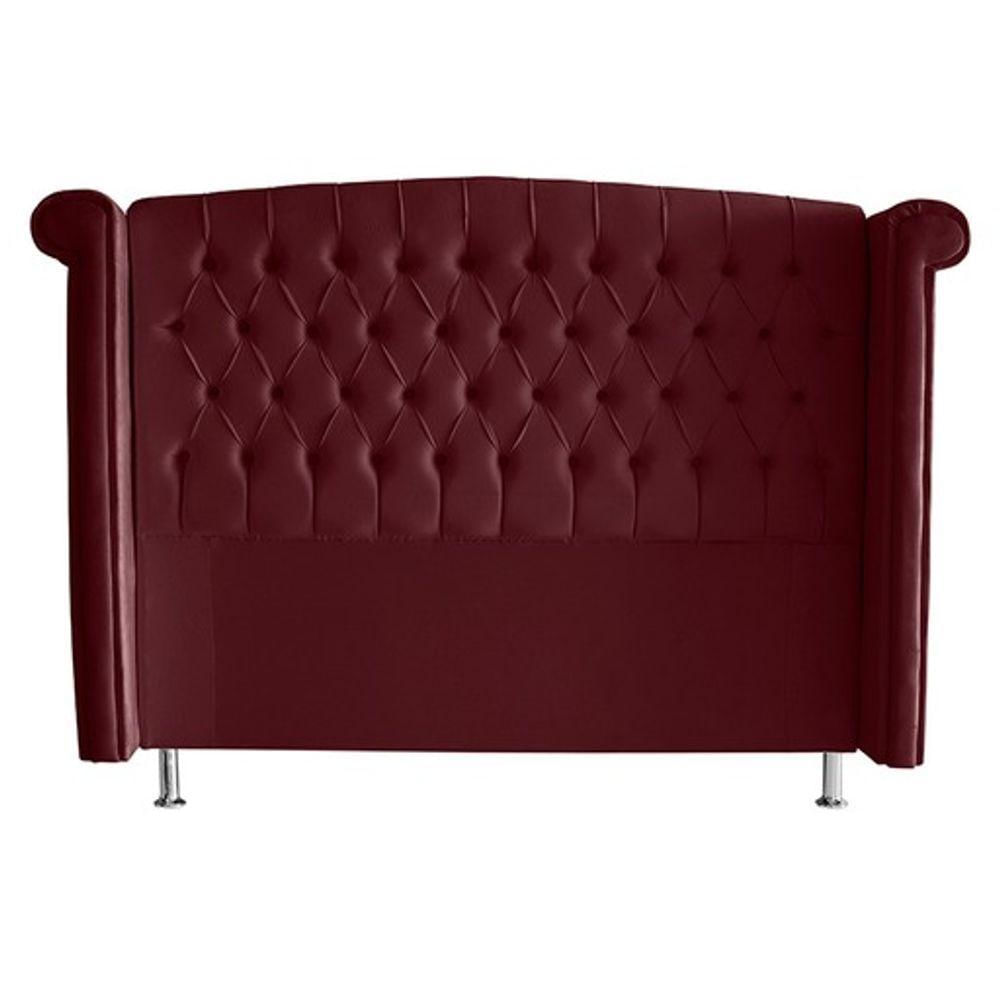 Cabeceira De Cama Box Luxo Casal 140 Cm Suede Bordo Do Lar Móveis