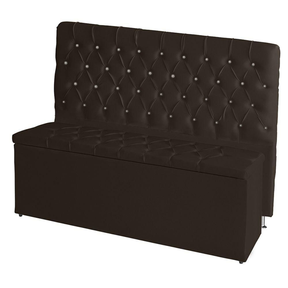 Kit Cabeceira De Cama E Calçadeira Baú Estrela Casal 140 Cm Suede Capitonê Marrom De Casa Móveis E Decoração