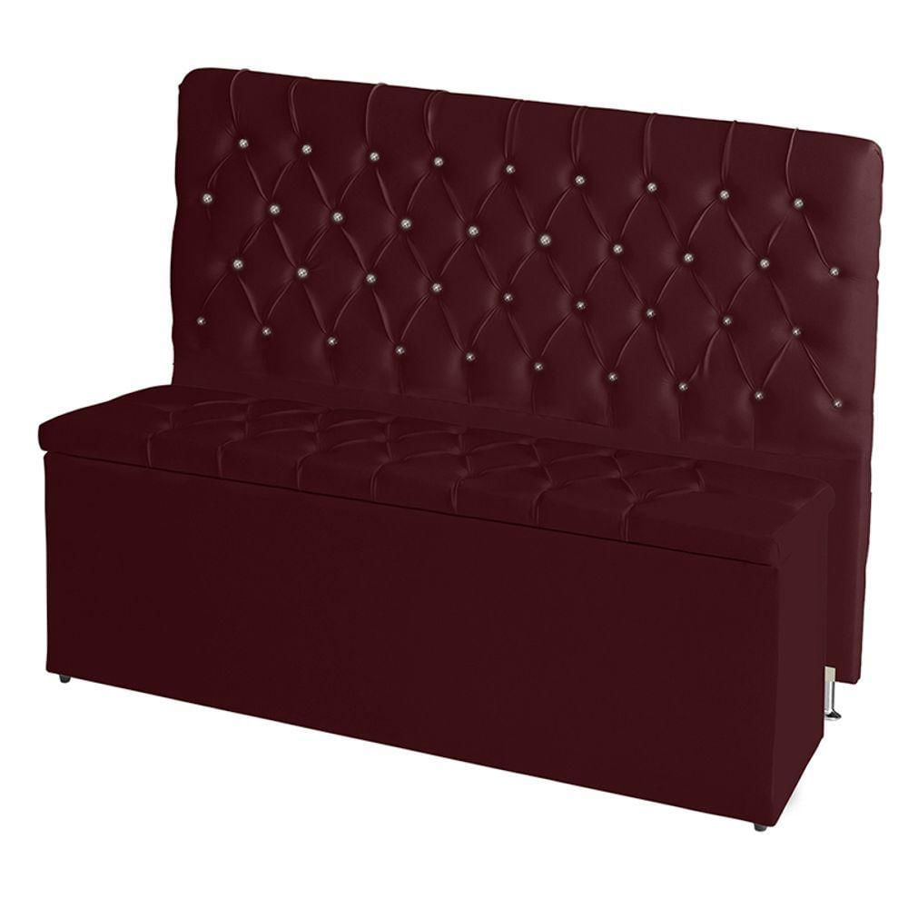 Kit Cabeceira De Cama Box E Calçadeira Baú Paris Queen 160 Cm Capitonê Suede Bordo Do Lar Móveis