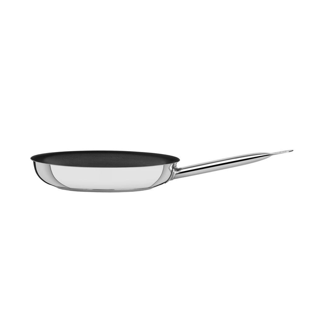 Frigideira Tramontina Professional Rasa Em Aço Inox Com Fundo Triplo Revestimento Interno Em Antiaderente Com Cabo 20 Cm