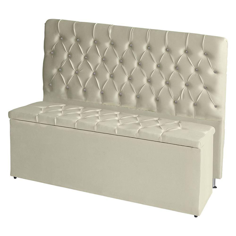 Kit De Quarto Cabeceira De Cama Box E Calçadeira Baú Estrela Casal Queen 160 Cm Suede Botão Strass Porcelana Do Lar Móve