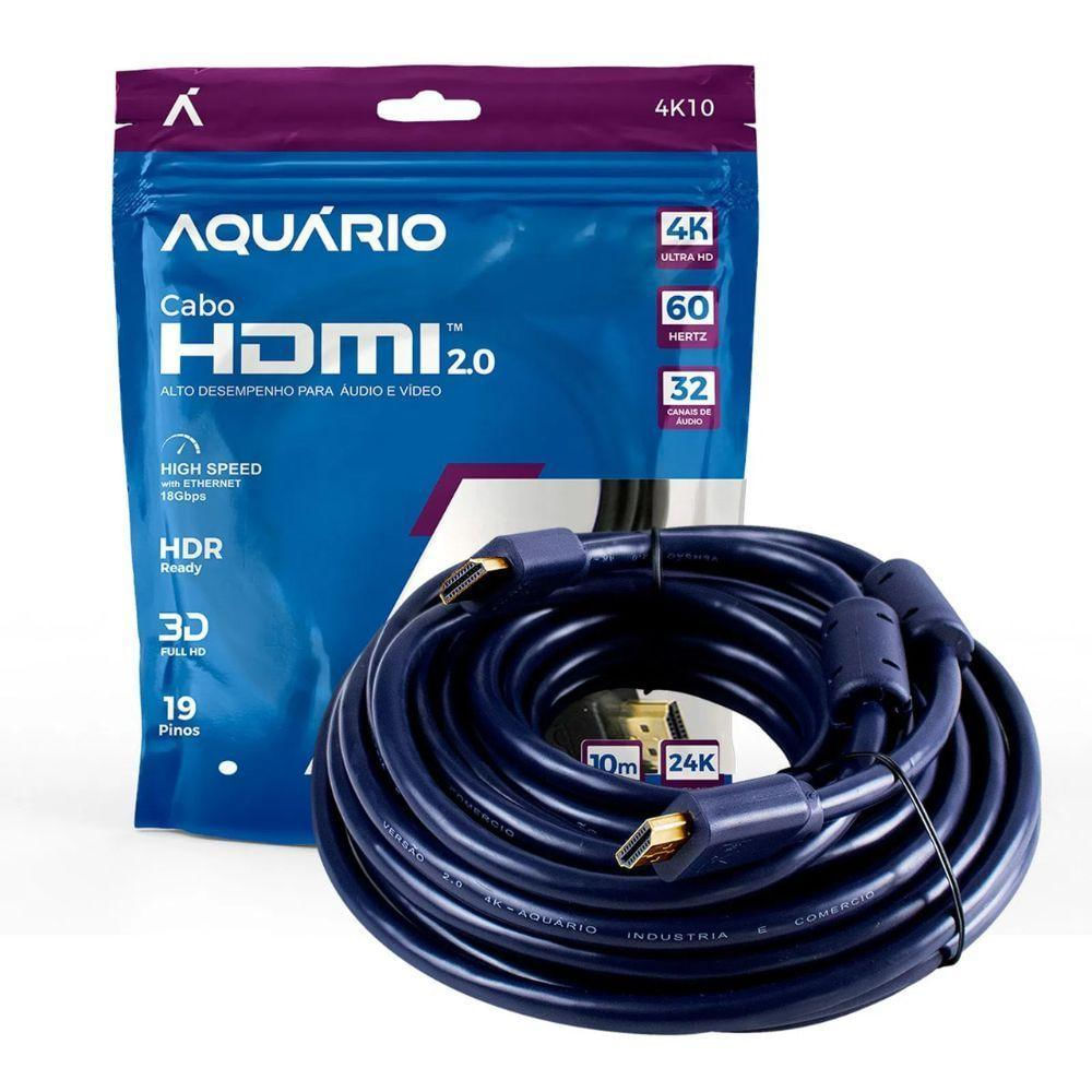 Cabo Hdmi Aquario 4k10 4k Macho X Macho 2.0 10m